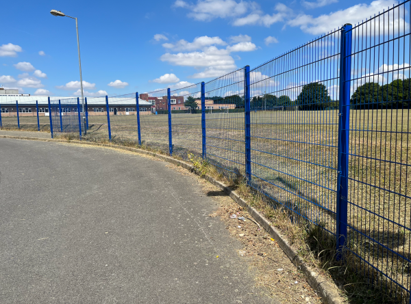 Blue 656 Double Wire School Mesh Panel Fencing Essex