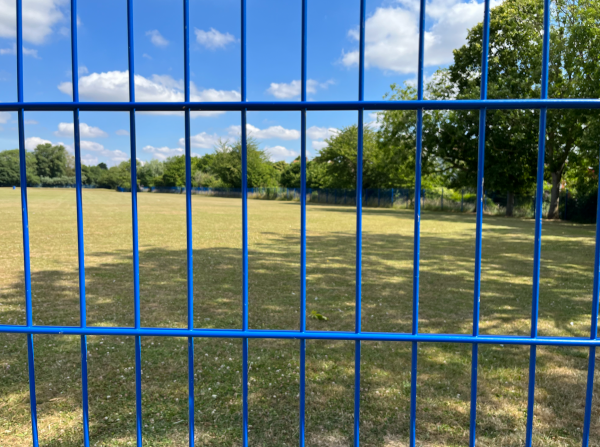 Blue Coated 656 Mesh Panel School Fencing Essex